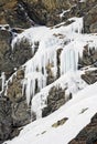 Frozen waterfall on a mountain Royalty Free Stock Photo