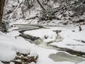 Frozen waterfall in Ricketts Glen Park Royalty Free Stock Photo