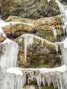 Frozen waterfall in Ricketts Glen Park Royalty Free Stock Photo