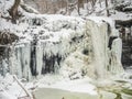 Frozen waterfall in Ricketts Glen Park Royalty Free Stock Photo