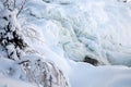 Frozen waterfall Tannforsen in winter, Sweden Royalty Free Stock Photo