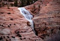 Frozen waterfall in Zion National Park