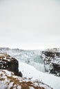 Frozen Waterfalls At Gullfoss In Iceland Royalty Free Stock Photo