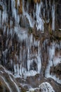 Frozen Waterfalls in Plitvice National Park, Croatia Royalty Free Stock Photo