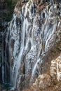 Frozen Waterfalls in Plitvice National Park, Croatia Royalty Free Stock Photo