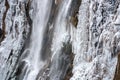 Frozen Waterfalls in Plitvice National Park, Croatia Royalty Free Stock Photo