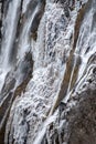 Frozen Waterfalls in Plitvice National Park, Croatia Royalty Free Stock Photo