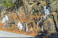 Frozen weeping rocks somewhere on Virginia State Route 122.