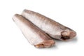 Frozen whiting fish isolated on white background