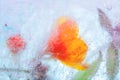 Frozen Wildflowers Ice Block Creative Background