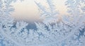 Frozen window with frosty patterns outside Royalty Free Stock Photo