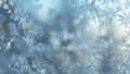 Frozen window with ice crystals closeup Royalty Free Stock Photo