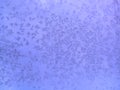 Frozen window texture. The surface of the glass covered with an ice pattern. Abstract winter blue background, wallpaper Royalty Free Stock Photo