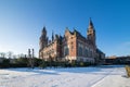 Frozen Peace Palace garden, Vredespaleis, under the Snow Royalty Free Stock Photo