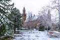 Frozen Peace Palace garden, International Court of Justice, under the Snow Royalty Free Stock Photo