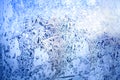 Frozen winter window, glass with frosty patterns, hoarfrost texture, snowflakes, New Year or Christmas ornament for banner, border Royalty Free Stock Photo