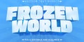 Frozen world text effect, editable ice and cold text style Royalty Free Stock Photo