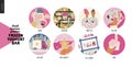 Frozen yoghurt bar - small business graphics - icons