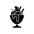 Frozen yogurt black glyph icon