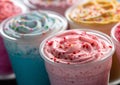 Frozen yogurt healthy colorful milkshakes.Macro.AI Generative