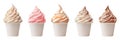Frozen yogurt with toppings in cups on a transparent background Royalty Free Stock Photo