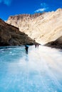 Frozen Zanskar River. Chadar Trek. Ladakh. India Royalty Free Stock Photo