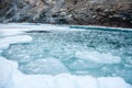 Frozen Zanskar River Waves. Minus degree Temperature. Ladakh. India Royalty Free Stock Photo