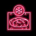 frozing meat neon glow icon illustration Royalty Free Stock Photo