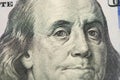 Frranklin portrait. One hundred american dollars. US paper currency Royalty Free Stock Photo