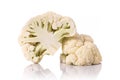 Frsh white cauliflower. Studio shot isolated on white