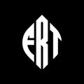 FRT circle letter logo design with circle and ellipse shape. FRT ellipse letters with typographic style. The three initials form a Royalty Free Stock Photo