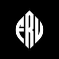 FRU circle letter logo design with circle and ellipse shape. FRU ellipse letters with typographic style. The three initials form a Royalty Free Stock Photo
