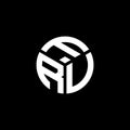 FRU letter logo design on black background. FRJ creative initials letter logo concept. FRJ letter design