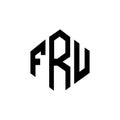 FRU letter logo design with polygon shape. FRU polygon and cube shape logo design. FRU hexagon vector logo template white and