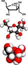 Fructose fruit sugar molecule, chemical structure