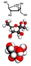 Fructose fruit sugar molecule, chemical structure