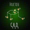 Fructose fruit sugar molecule. Component of high-fructose corn syrup HFCS . Skeletal formula. C6H12O6