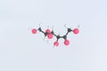 Fructose molecule, isolated molecular model. 3D rendering Royalty Free Stock Photo