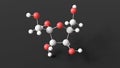 fructose molecule, molecular structure, beta-d-fructofuranose, ball and stick 3d model, structural chemical formula with colored