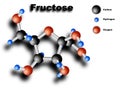 Fructose molecule Royalty Free Stock Photo
