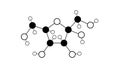 fructose molecule, structural chemical formula, ball-and-stick model, isolated image beta-d-fructofuranose