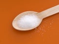 Fructose on spoon, sugar substitute, replacement.