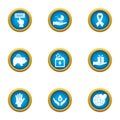 Frugal icons set, flat style