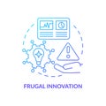 Frugal innovation blue gradient concept icon