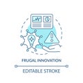 Frugal innovation turquoise concept icon