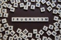 Frugalism letter tiles Royalty Free Stock Photo