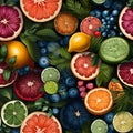 Frui fiesta Seamless Patterns, Generative AI Royalty Free Stock Photo