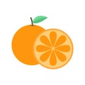 Orange fruit icon vector, flat design illustration Royalty Free Stock Photo