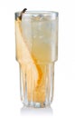Fruit alcohol cocktail with pear slice isolated Royalty Free Stock Photo