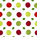 Fruit apple bright summer seamless pattern with the image of ripe red and green apples and leaves. Vector illustration Royalty Free Stock Photo